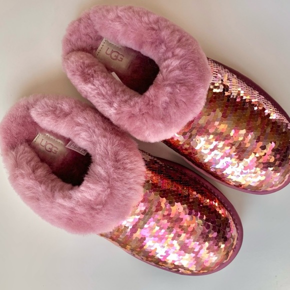 UGG | Cluggette Sequins PINK Slippers New In Box - Picture 2 of 15